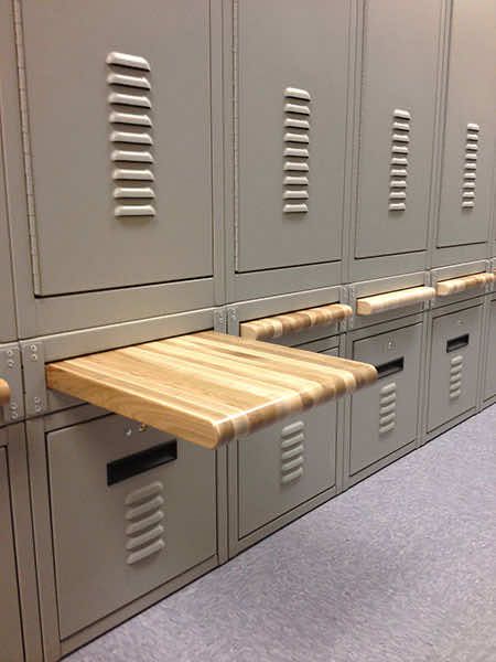 custom bench solution for officer locker room