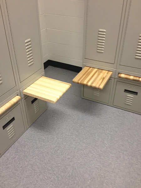 pull out bench for personal storage locker
