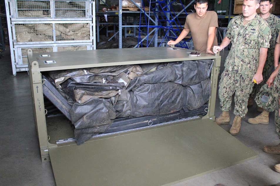 military shelter packing crate