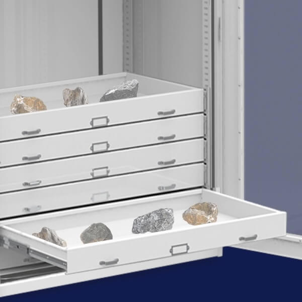 920 geology preservation cabinet holding rock collection