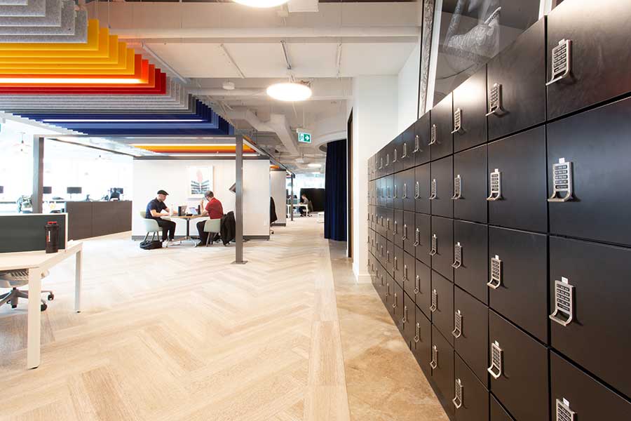 day use lockers in open office