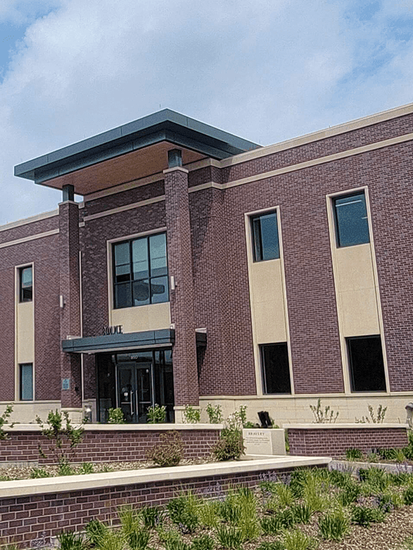 A close up of the entrance to the Downers Grove Police Department
