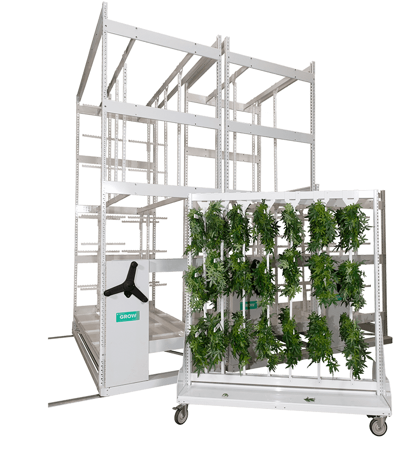 GROW drying system with cart and high-density mobile system
