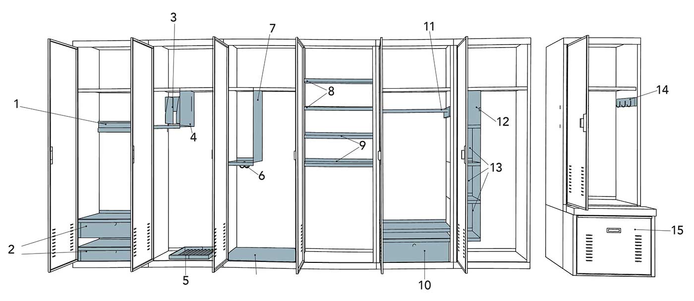freestyle optional locker configurations and accessories