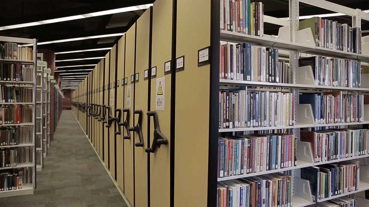 moveable cantilever library collection shelving