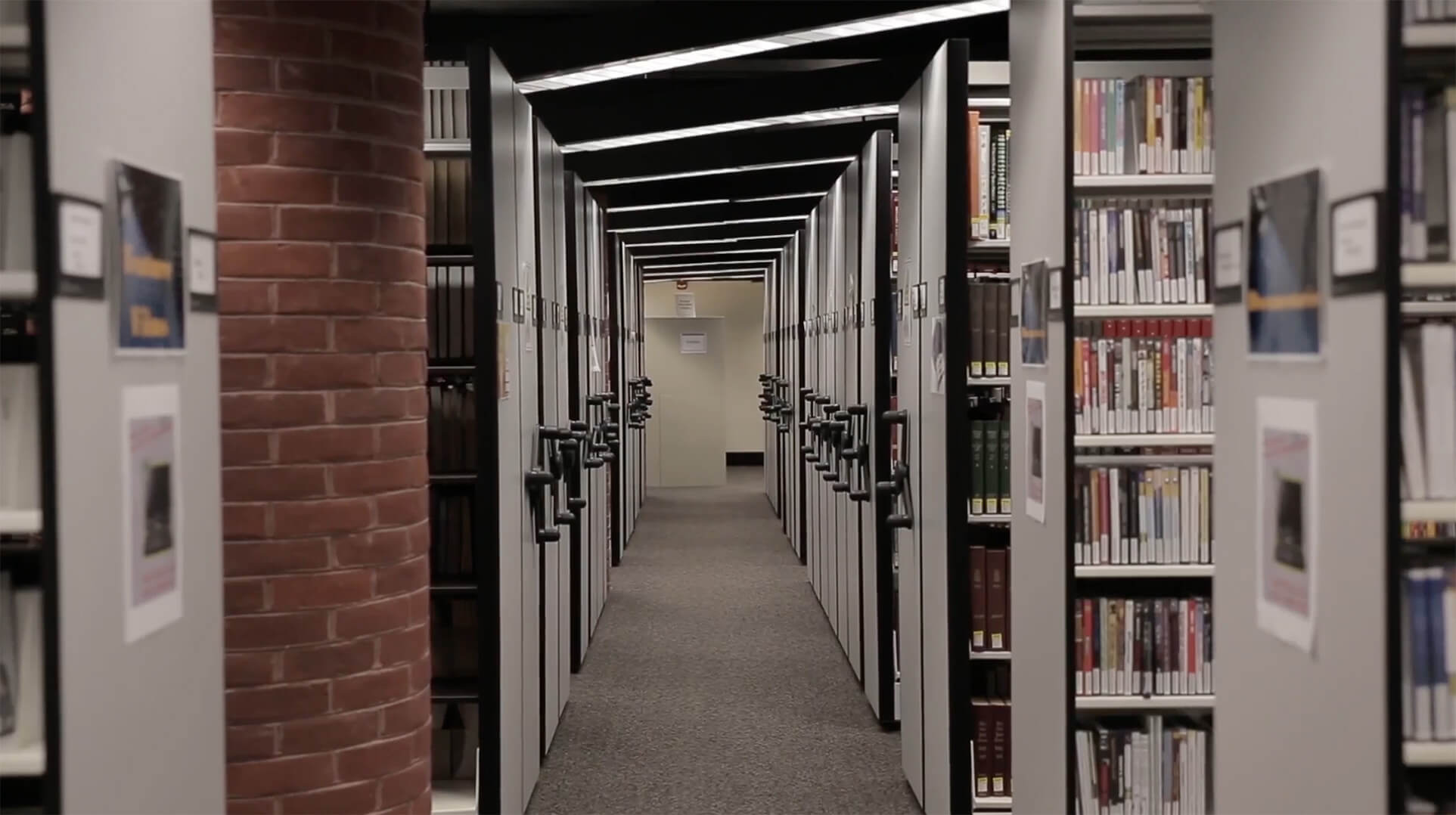 library compact collection shelving