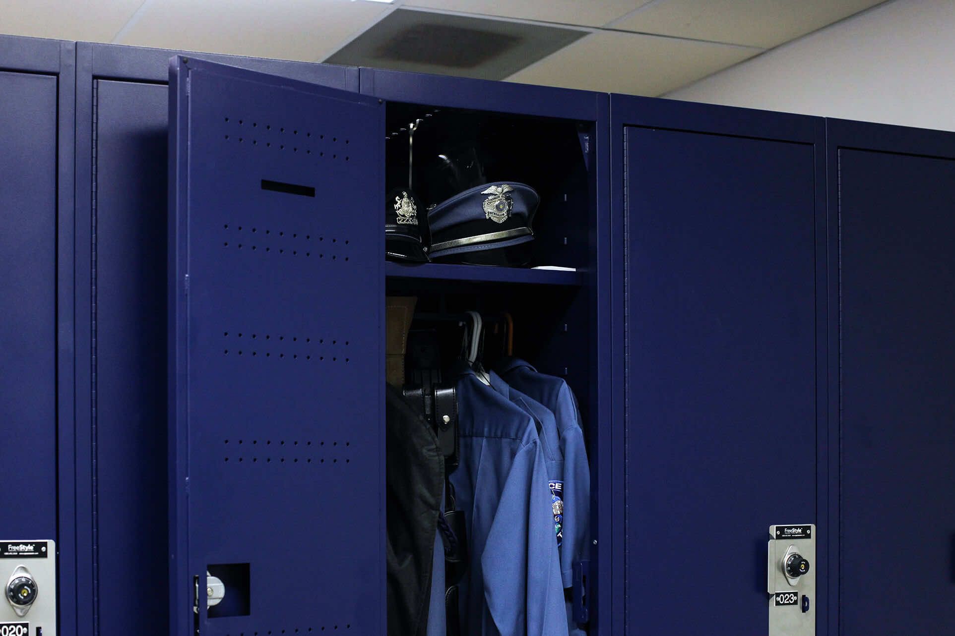 officer uniform locker storage