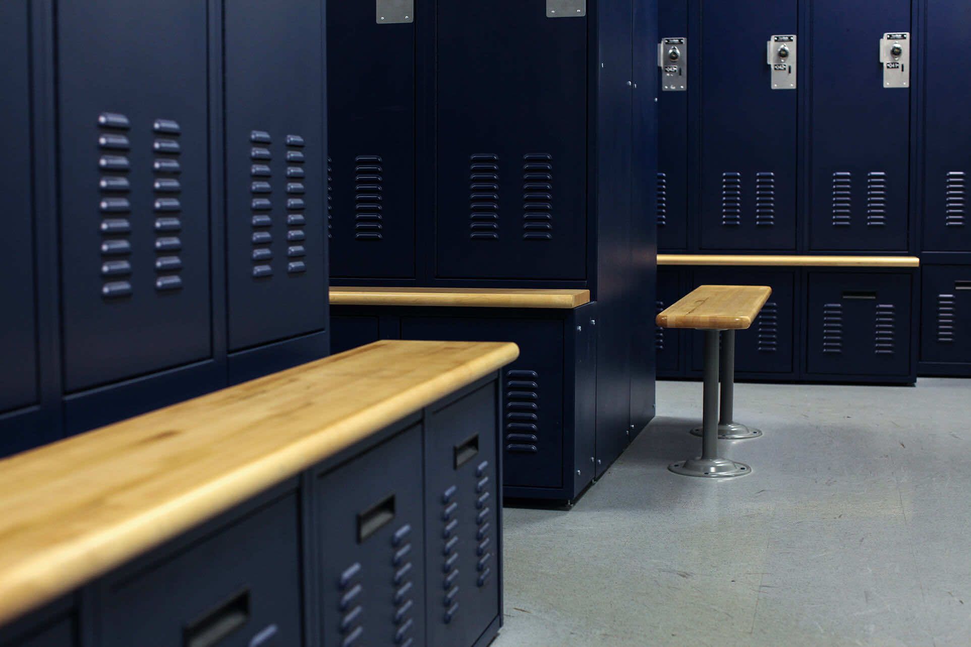 custom bench solutions for officer locker room