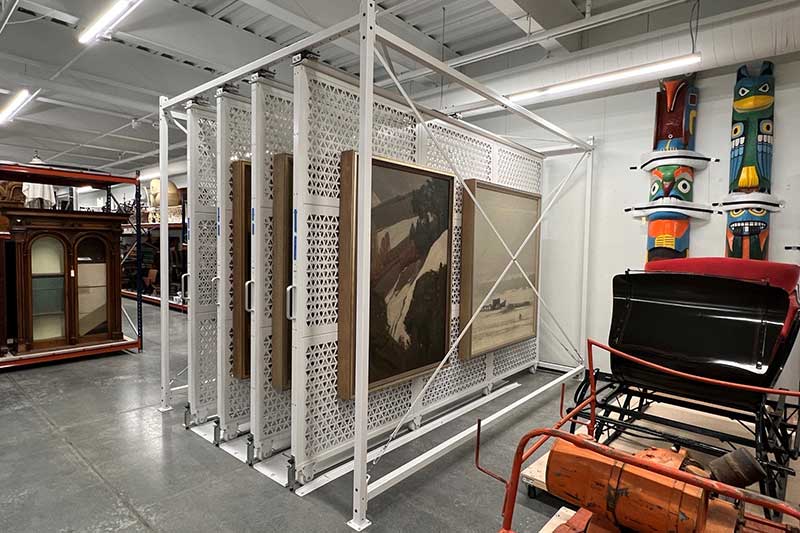 modular art rack at museum of the rockies