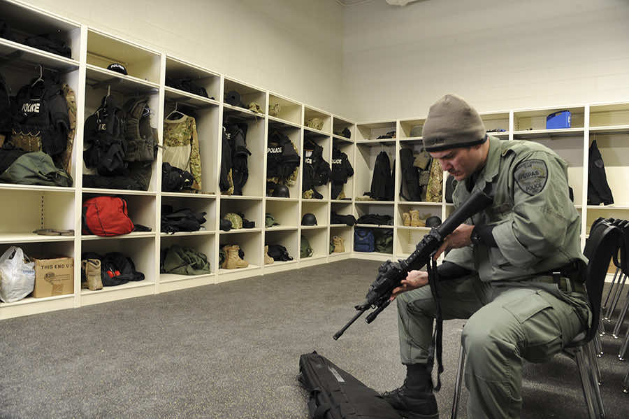 tactical unit open locker room equipment storage
