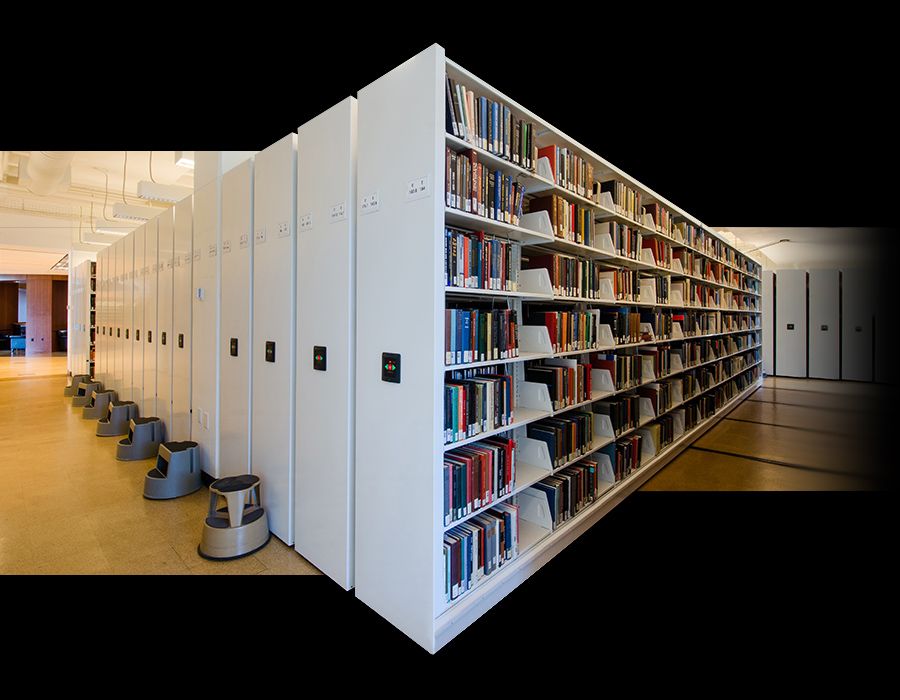 academic library compact mobile shelving