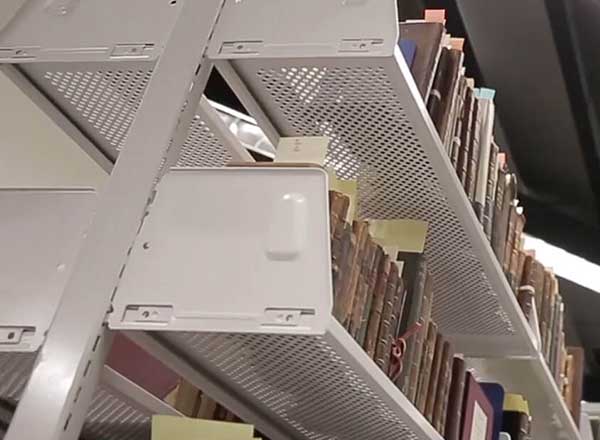archive library shelving perforated book storage