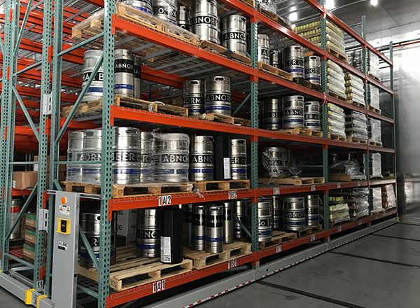 beer manufacture compact mobile freezer shelving
