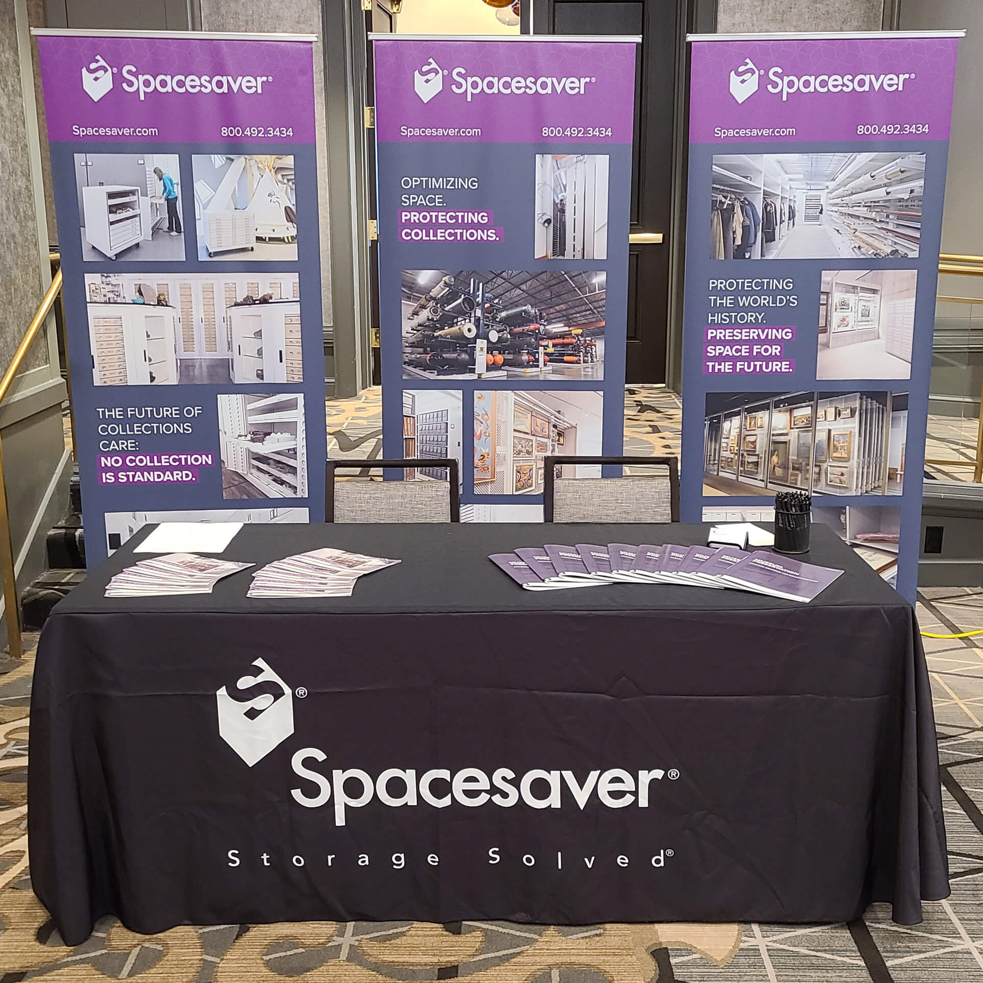 building museums show 2022 spacesaver booth and backdrops
