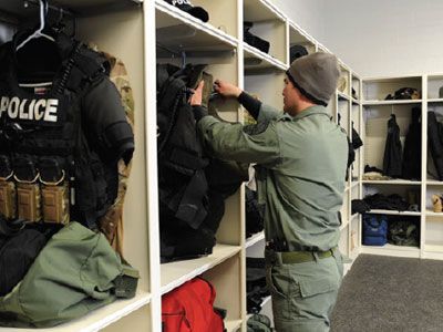 campus security tactical gear storage
