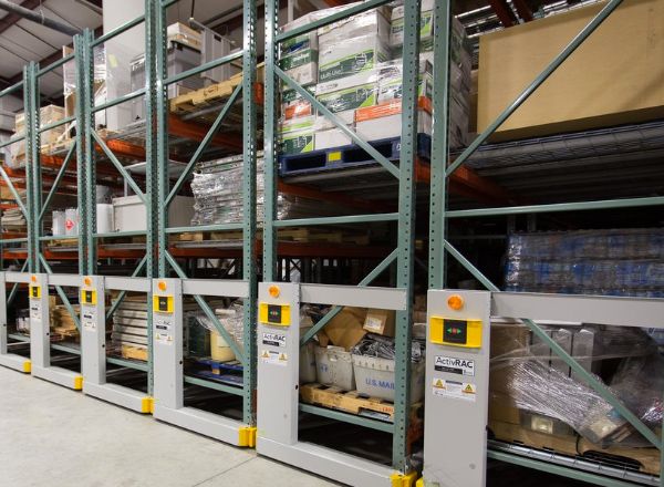 campus warehouse compact pallet shelving system