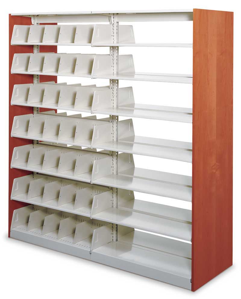 cantilever shelving with book separators 