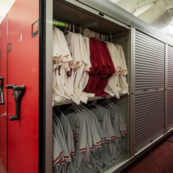 collegiate athletic uniform jersey storage solutions