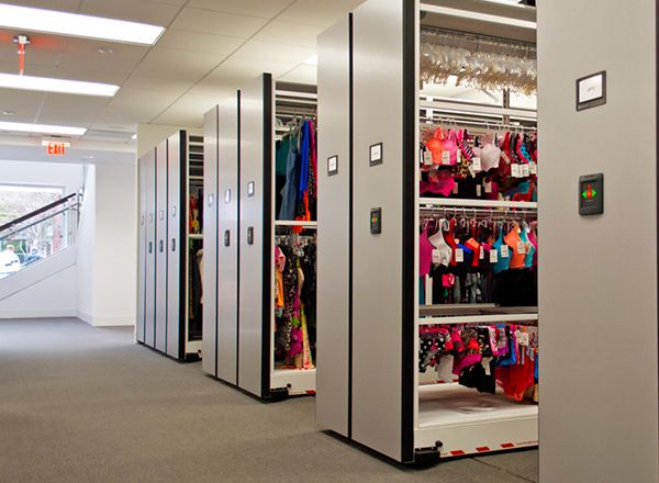 compact retail clothing inventory shelving solutions