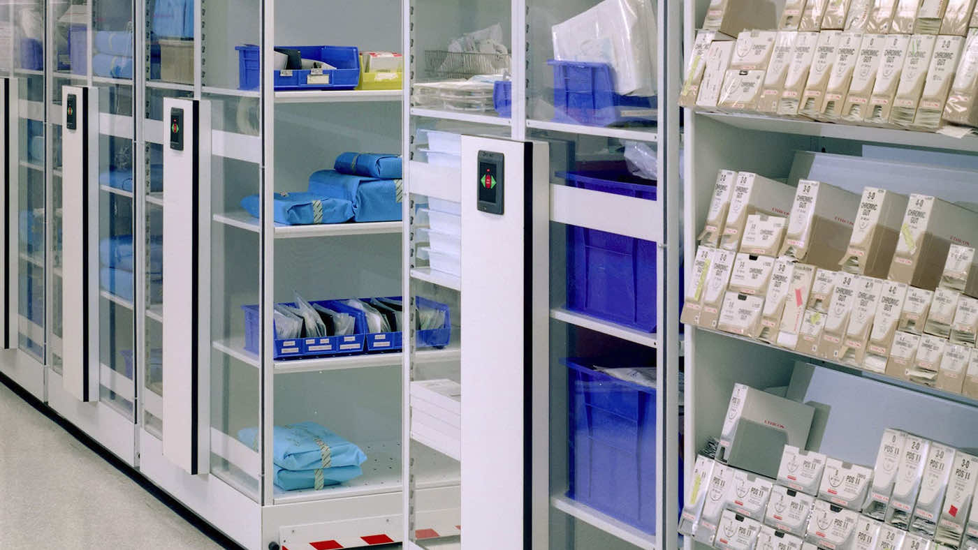 compact storage for hospital supplies