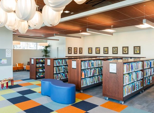 custom storage for public library children areas