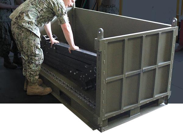 deployable metal transport container 