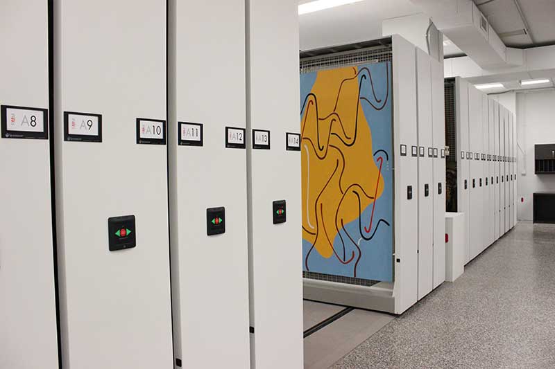 Dunn museum art racks on compactor system