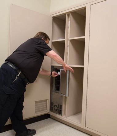 evidence room pass-through locker