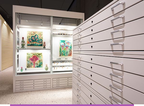 fine art display storage shelving systems