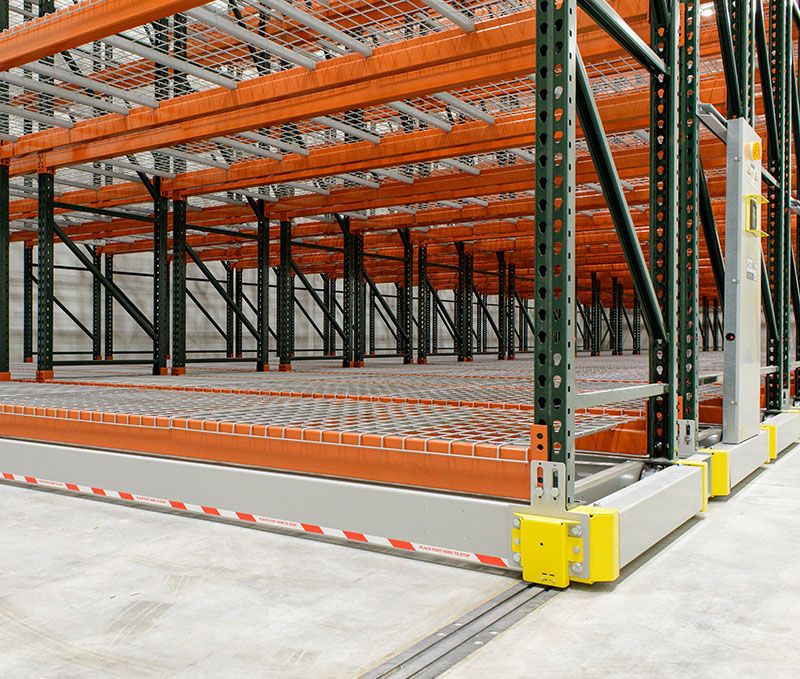 ActivRAC powered mobile racking system in freezer warehouse