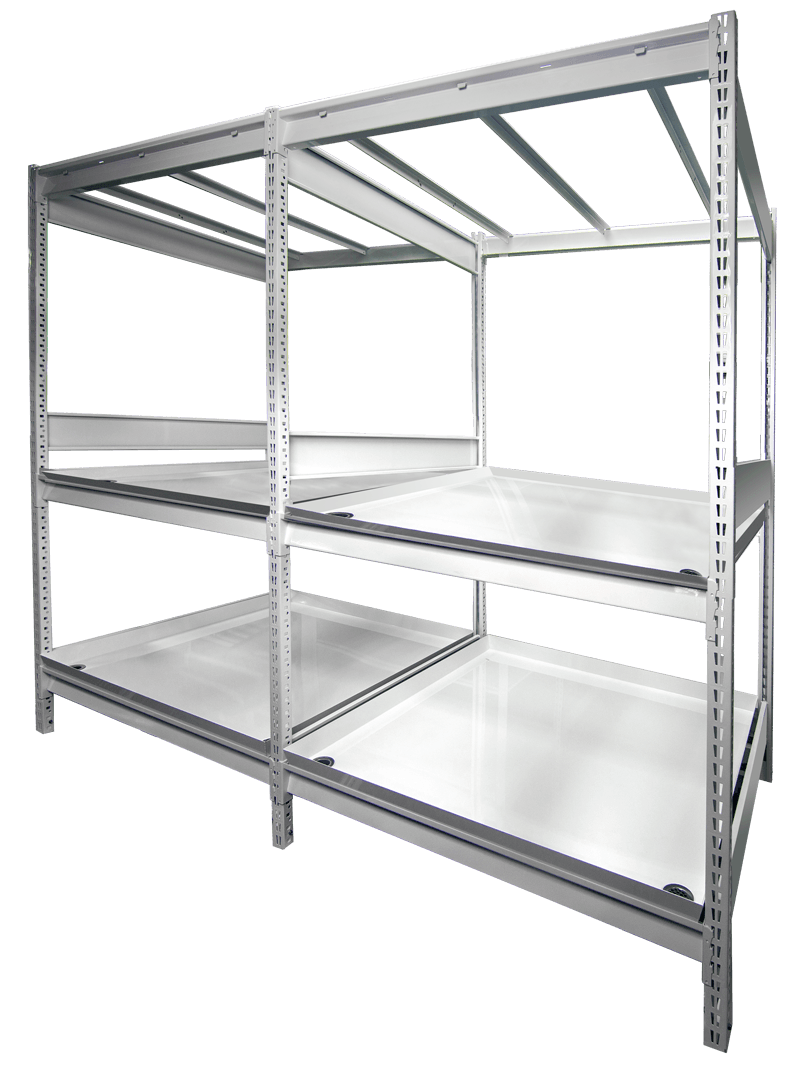 GROW vertical racking system with stainless trays 