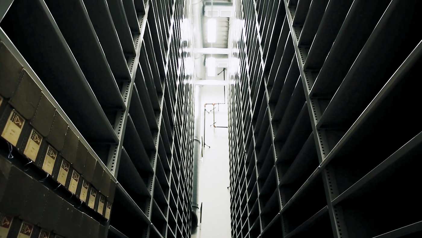 high-bay museum storage archives shelving