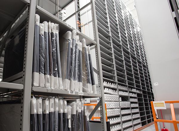 high-bay steel shelving systems