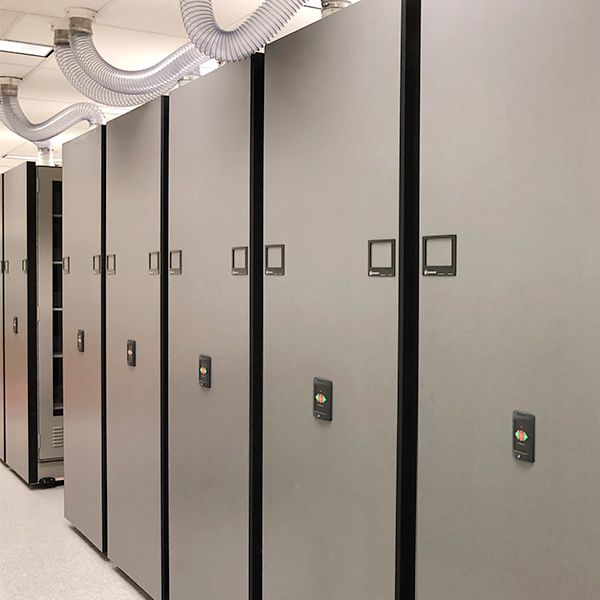 high-density mobile system lab shelving