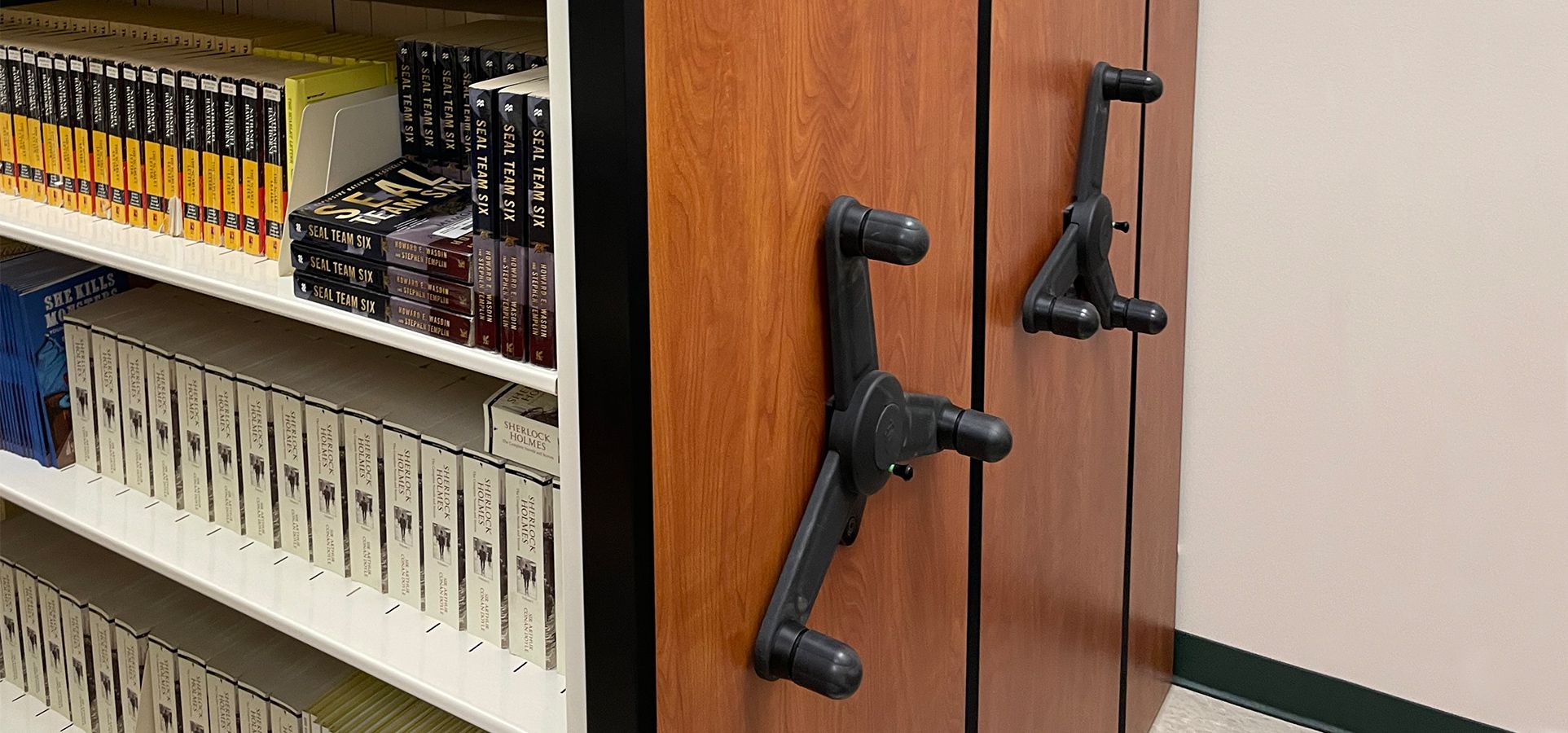 high school adjustable custom shelving system
