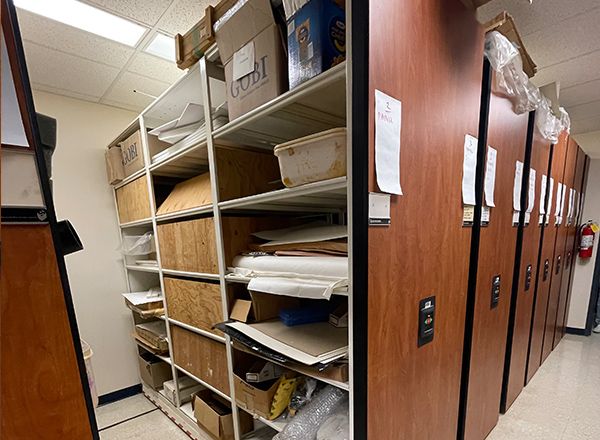 high school central storage room shelving systems