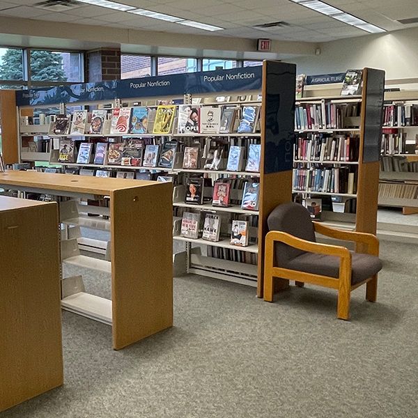 high school library shelving