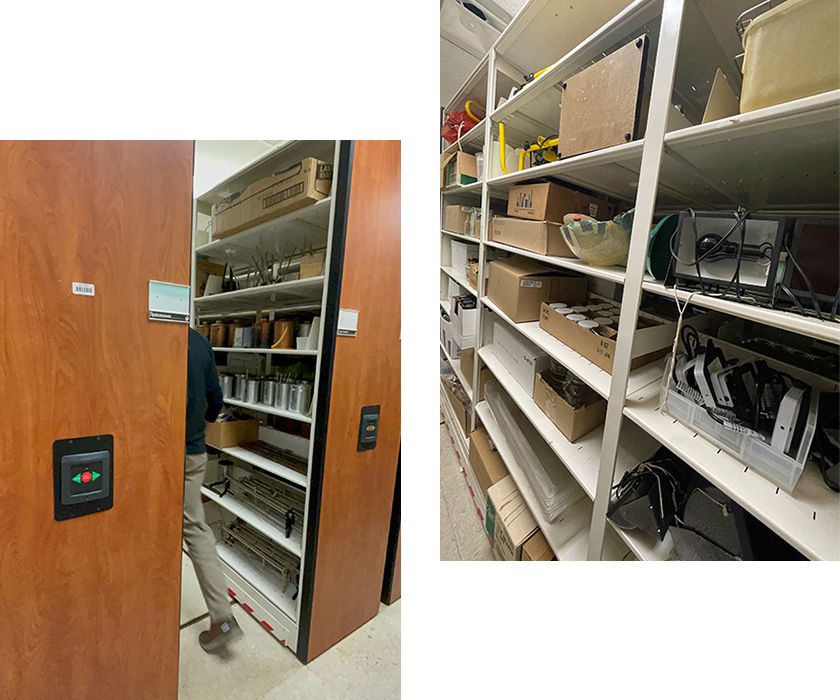 high school science equipment shelving system