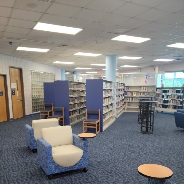 K12 library with book shelving