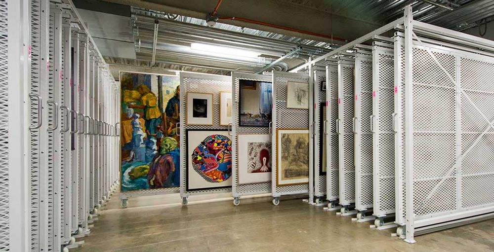 modular art rack at Wright State 
