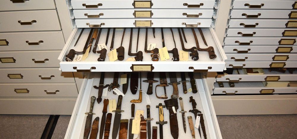 civil war museum trays artifact storage