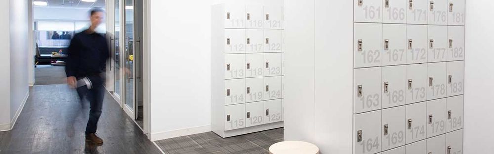 day use lockers in an office environment