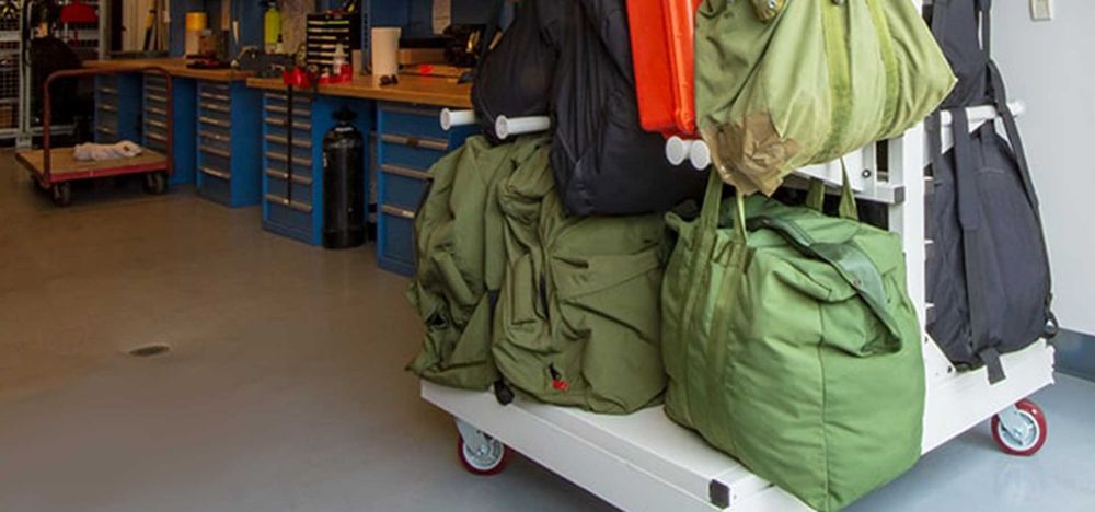 parachute rack caster mobile cart