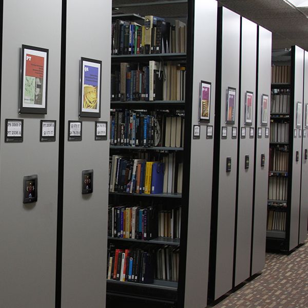 library gesture control powered book shelving