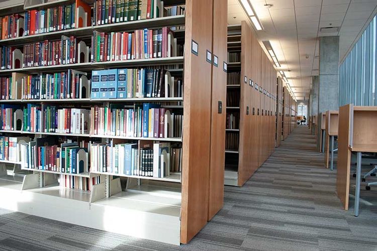 law library powered mobile system holding books