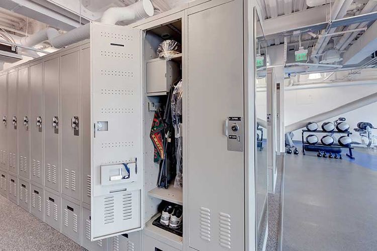 custom personal storage lockers in gym
