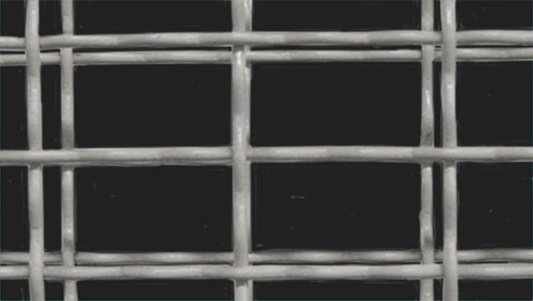 closeup of woven wire art screen