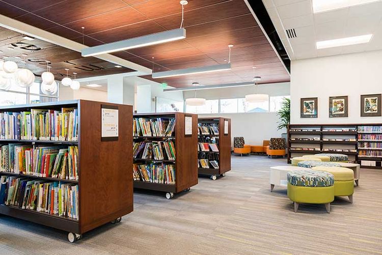 cantilever flexible shelving with wood end panels