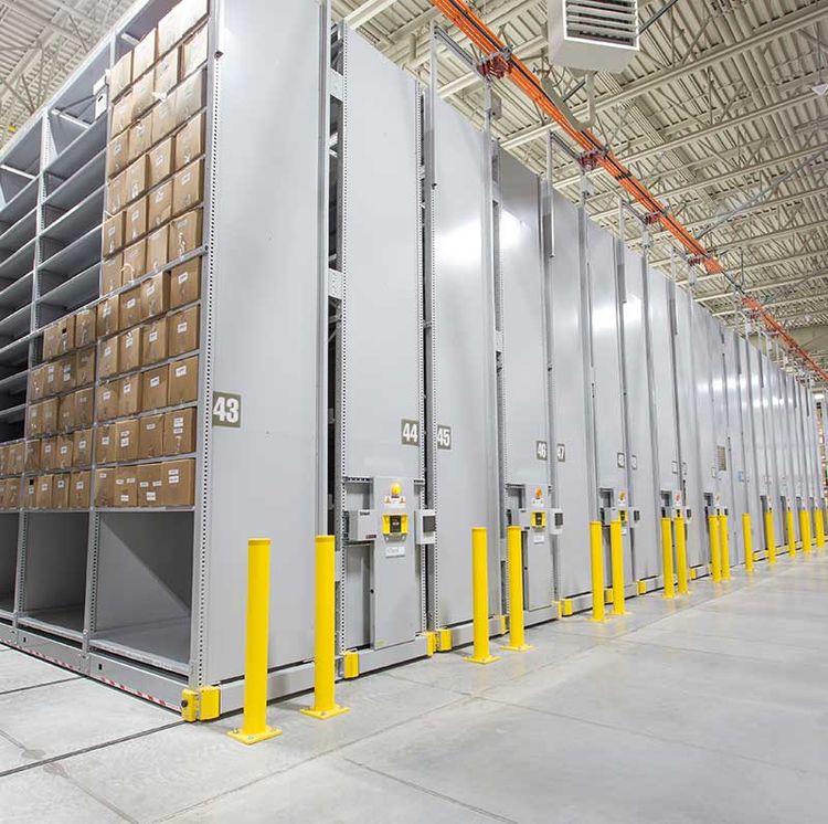 Calgary police department highbay shelving mobile system