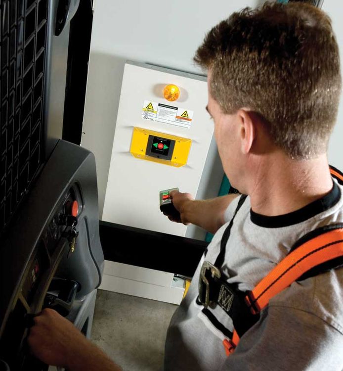 powered control for highbay shelving system